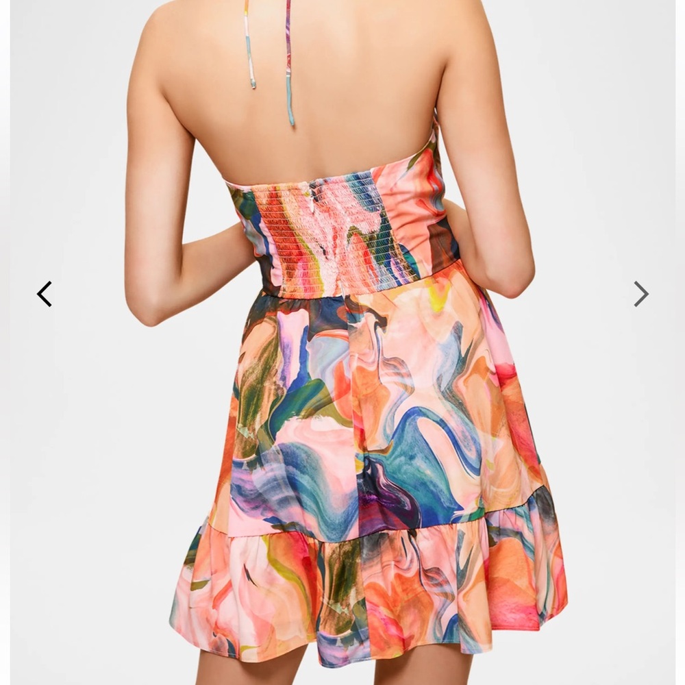 Hutch Sz M Dress Mansi Flounce Floral Halter Mini Anthropologie Boho Pockets - Picture 4 of 10